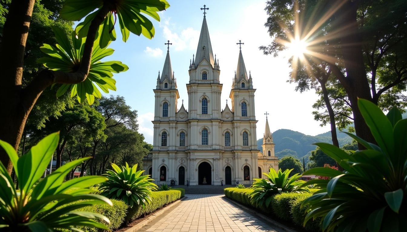 The Simala Shrine in Cebu, Philippines, features a stunning castle-like design.