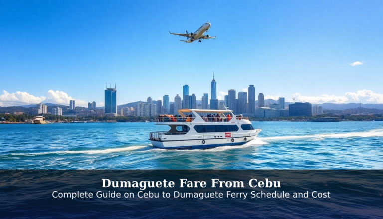 Dumaguete Fare From Cebu